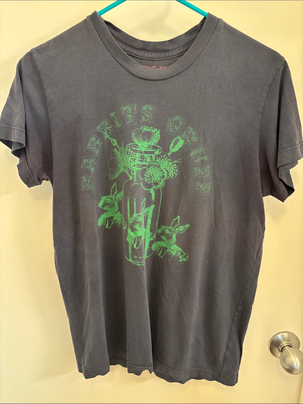 Barking Irons Men's navy blue Graphic Tee with Green Print